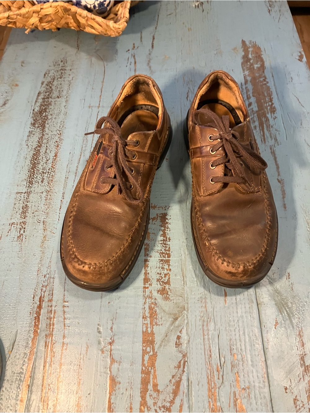 Ecco Men's Brown Leather Boat Shoes (11-11.5)